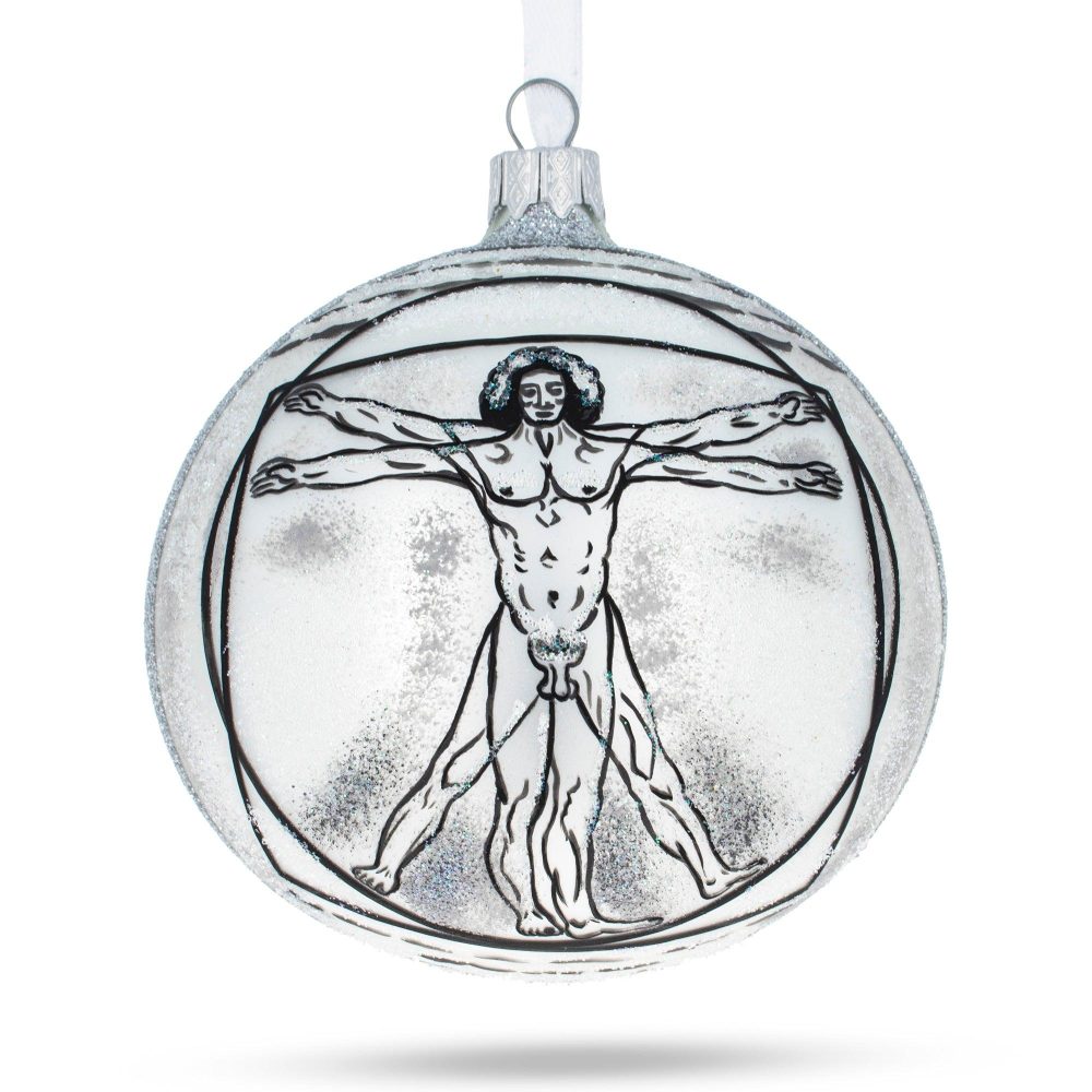 1487 Leonardo Da Vinci’S ‘The Vitruvian Man’ Blown Glass Ball Christmas Ornament 4 Inches  |   Artworks Artworks Artworks