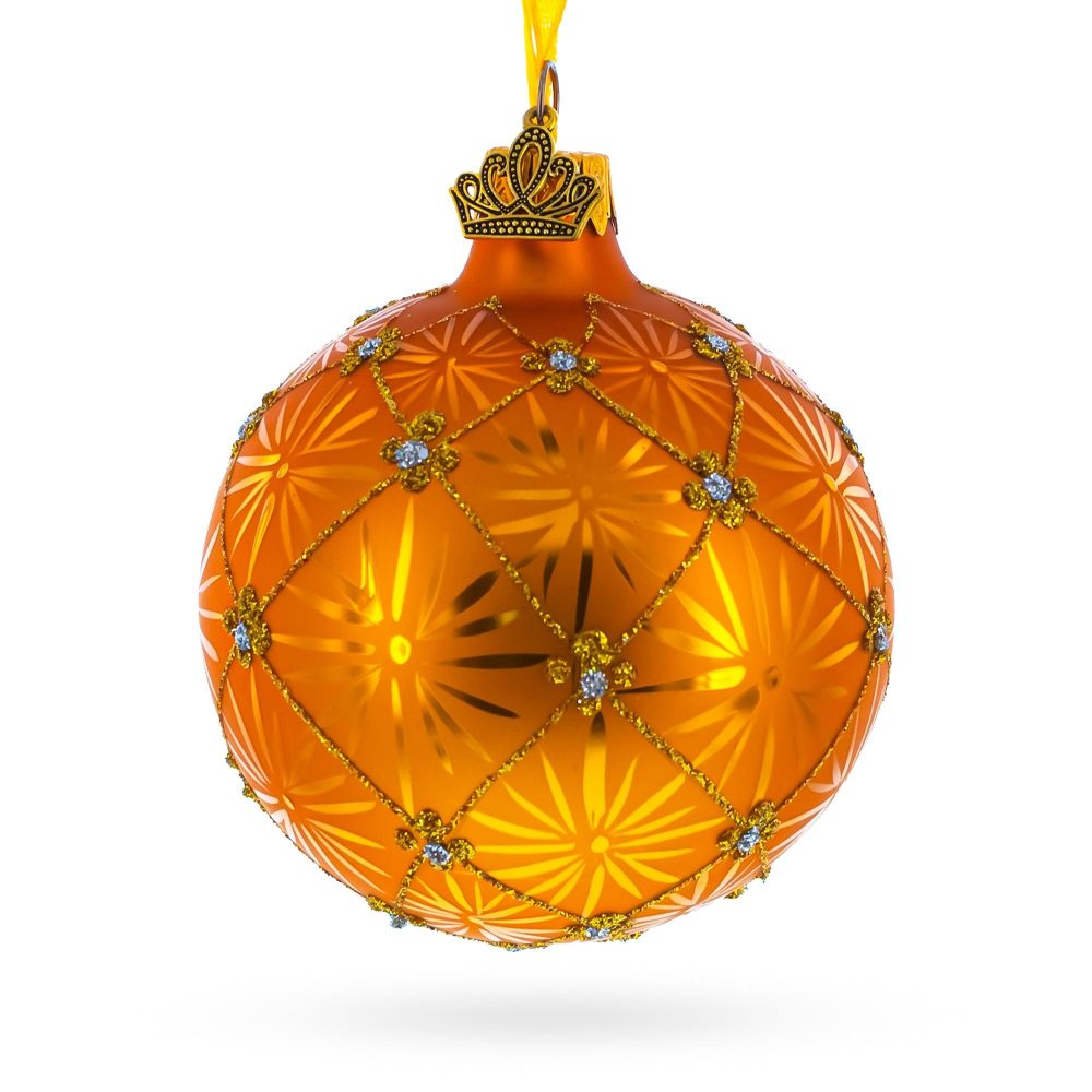 1897 Coronation Royal Egg Gold Blown Glass Christmas Ornament 3.25 Inches  |   Royal Collection Ornaments Royal Collection