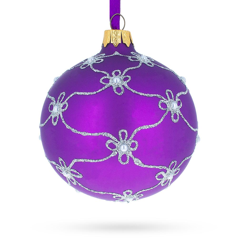 1906 Swan Egg Purple Blown Glass Ball Christmas Ornament 3.25 Inches  |   Royal Collection Ornaments Royal Collection