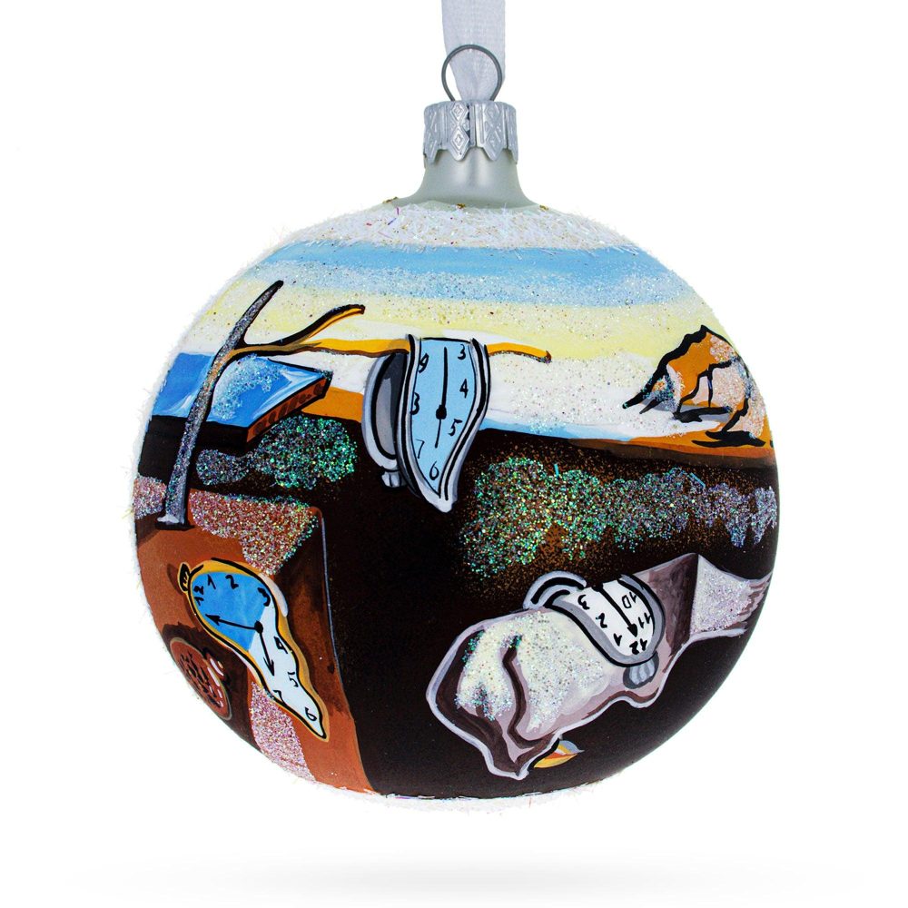 1931 ‘The Persistence Of Memory’ By Salvador Dalí Blown Glass Ball Christmas Ornament 4 Inches  |   Artworks Artworks Artworks