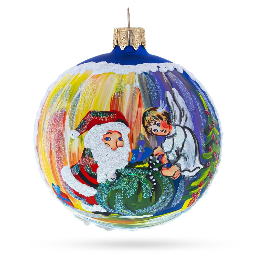 A Heavenly Christmas Tale Blown Glass Ball Ornament 3.25 Inches  |   Personalized Ornaments Personalized