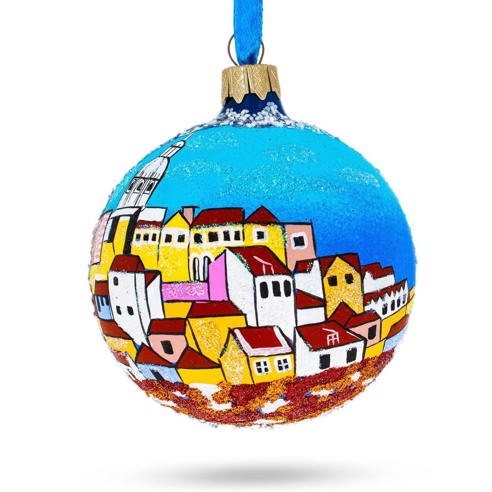 Alfama, Lisbon, Portugal Glass Ball Christmas Ornament 3.25 Inches  |   Travel Ornaments Travel