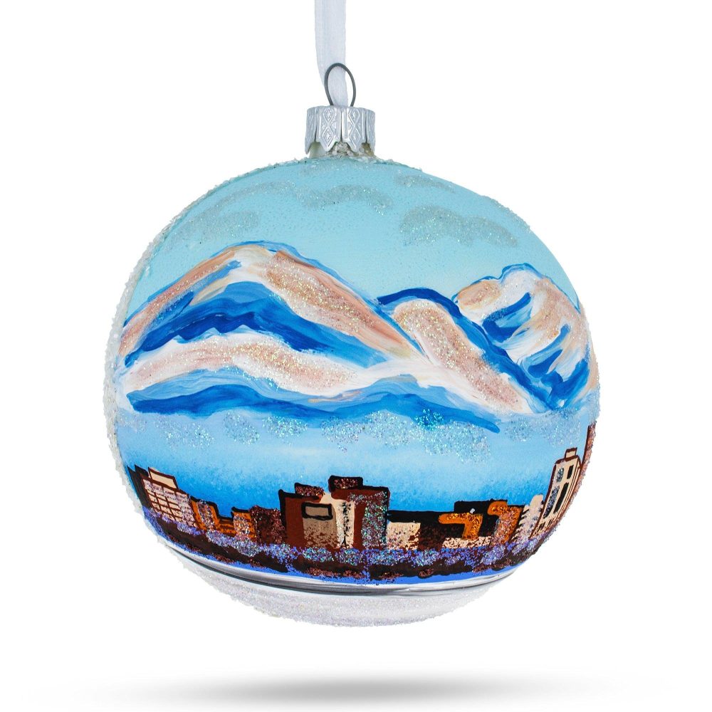 Anchorage, Alaska Glass Ball Christmas Ornament 4 Inches  |   Travel Ornaments Travel