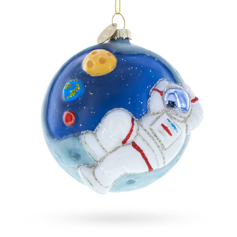 Astronaut In Space Blown Glass Christmas Ornament  |   Cosmic Cosmic Cosmic