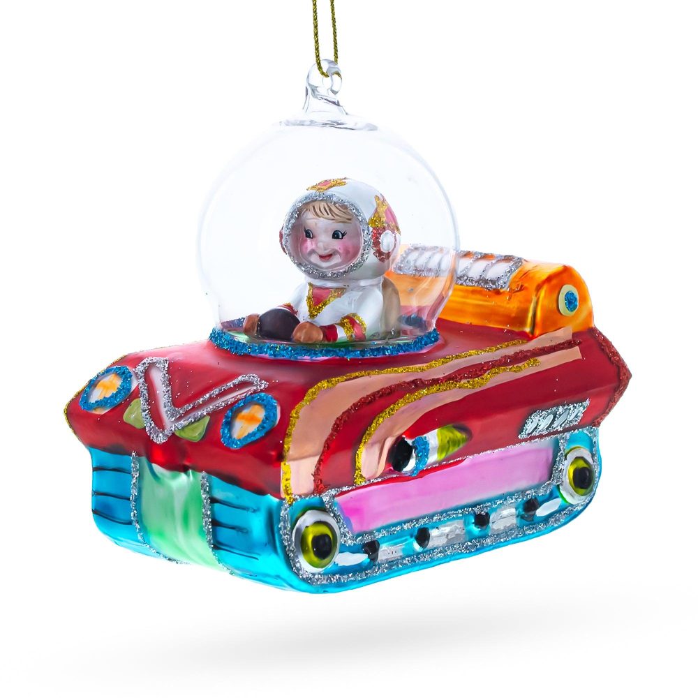 Astronaut In Space Vehicle Blown Glass Christmas Ornament  |   Cosmic Cosmic Cosmic