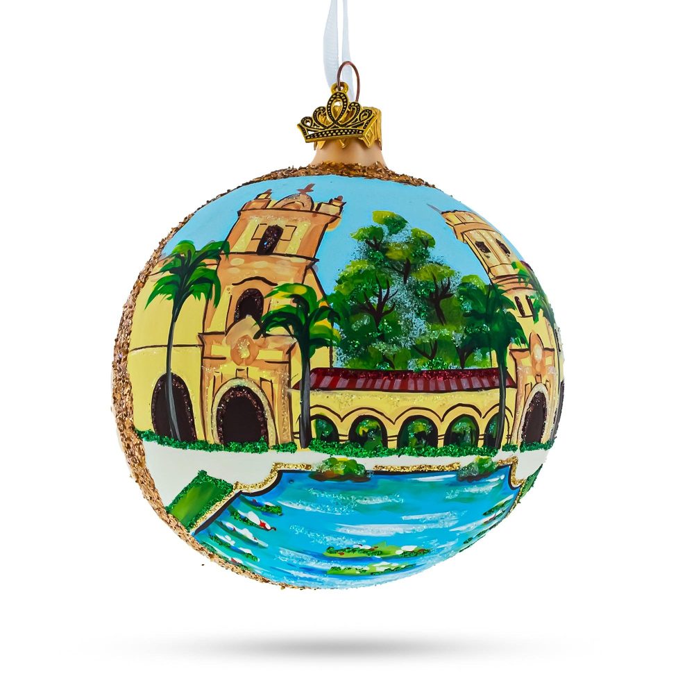 Balboa Park, San Diego, California, Usa Glass Ball Christmas Ornament 4 Inches  |   Travel Ornaments Travel