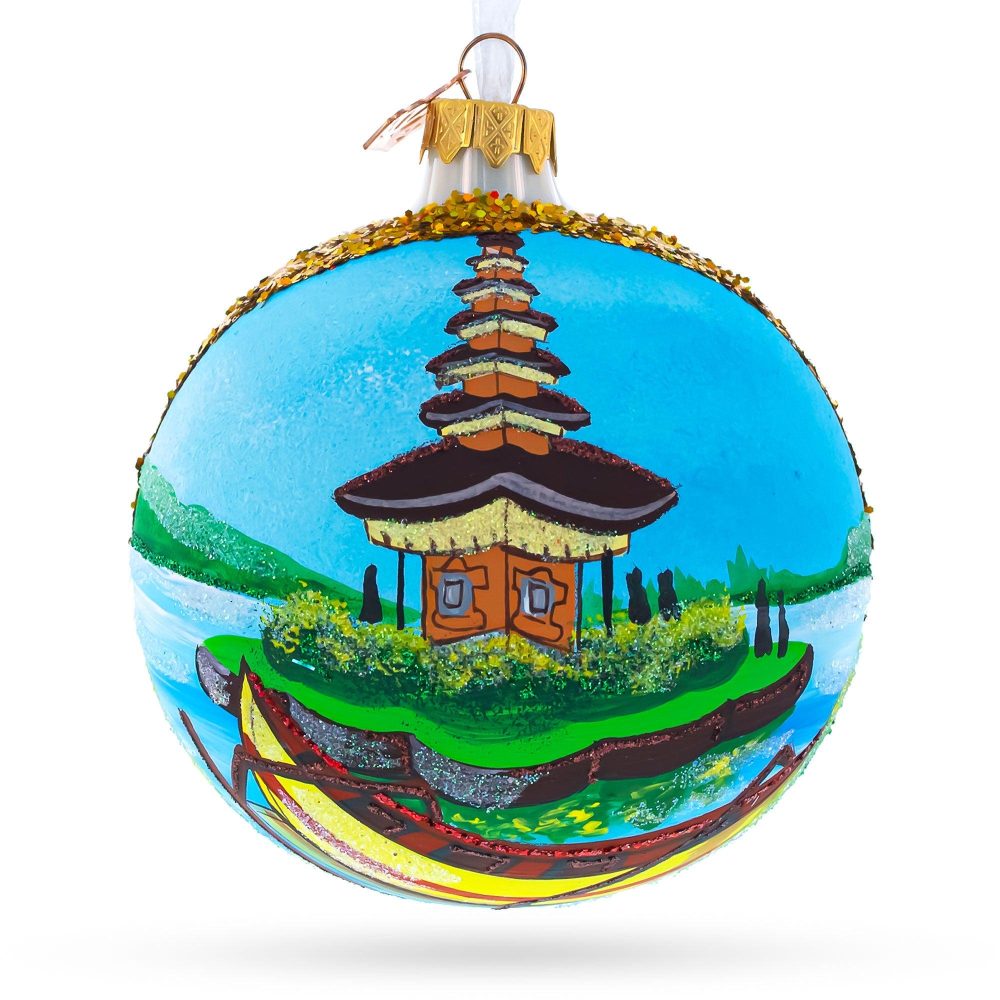 Bali, Indonesia Glass Ball Christmas Ornament 4 Inches  |   Travel Ornaments Travel