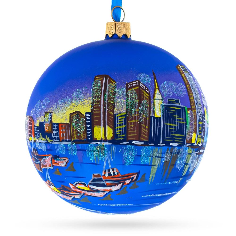 Baltimore, Maryland Glass Ball Christmas Ornament 3.25 Inches  |   Travel Ornaments Travel