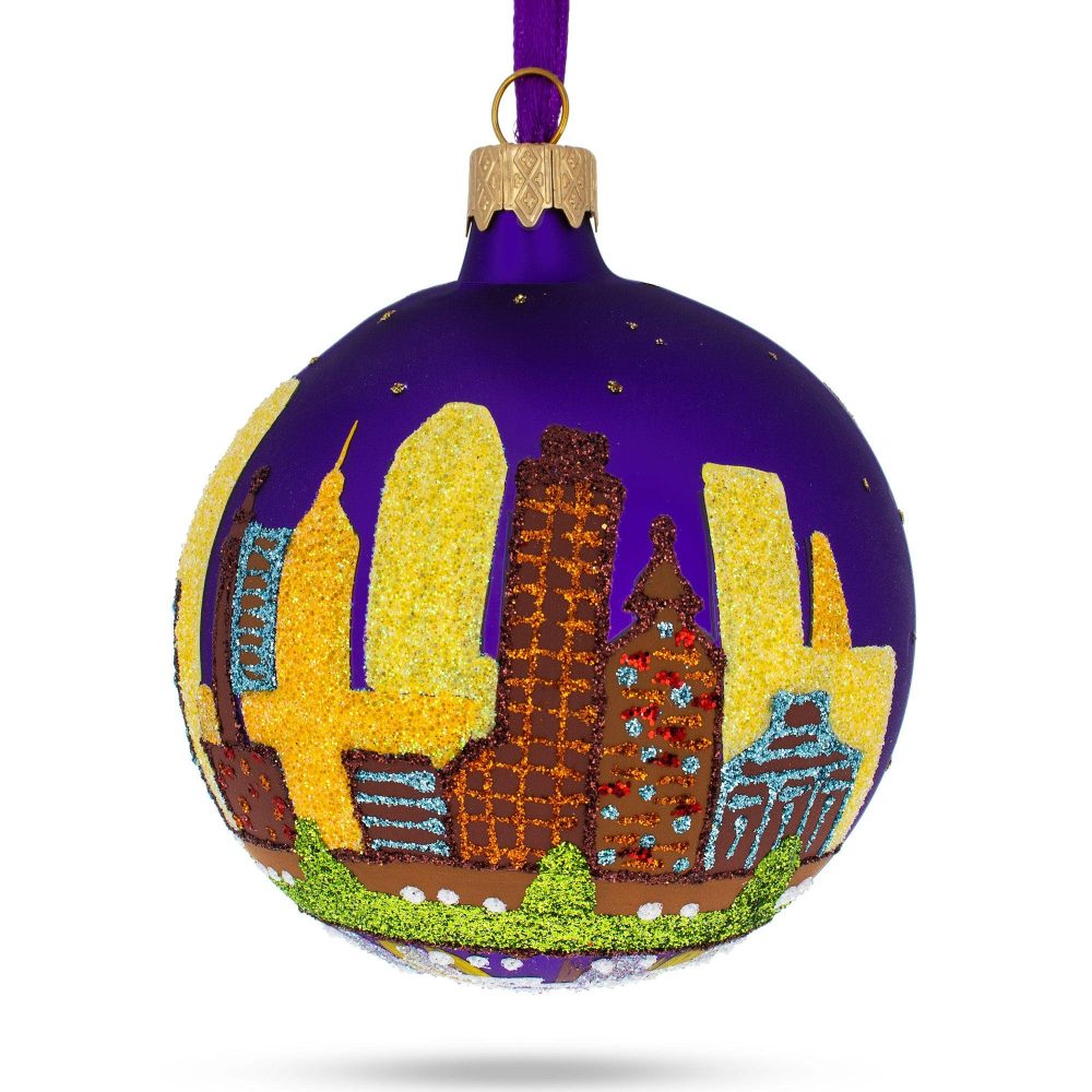 Baltimore, Maryland, Usa Glass Christmas Ornament 3.25 Inches  |   Travel Ornaments Travel