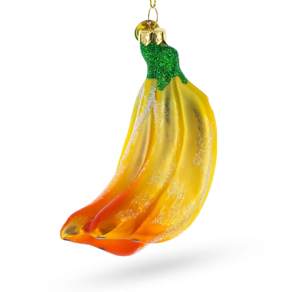 Bananas Blown Glass Christmas Ornament  |   Food Food Food