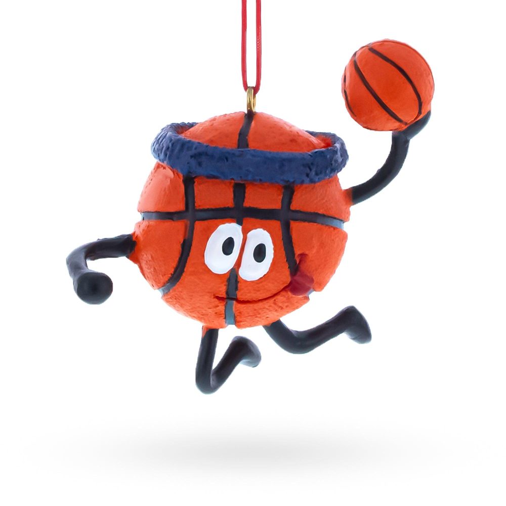 Basketball Character With Headband Resin Christmas Ornament  |   Personalized Ornaments Personalized