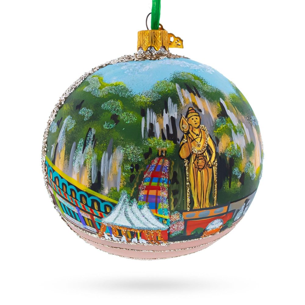 Batu Caves, Malaysia Glass Ball Christmas Ornament  |   Travel Ornaments Travel