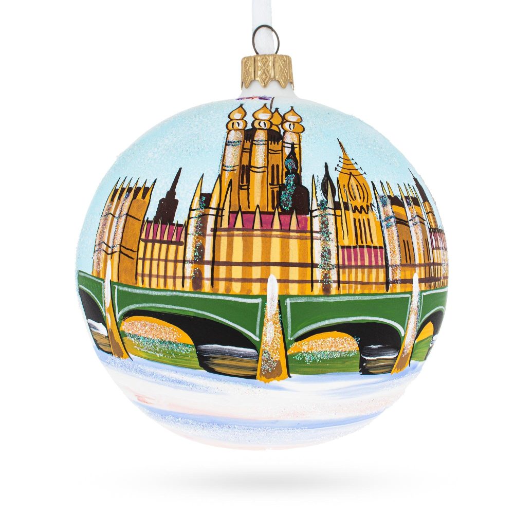 Big Ben, London, Great Britain Glass Ball Christmas Ornament 3.25 Inches  |   Travel Ornaments Travel