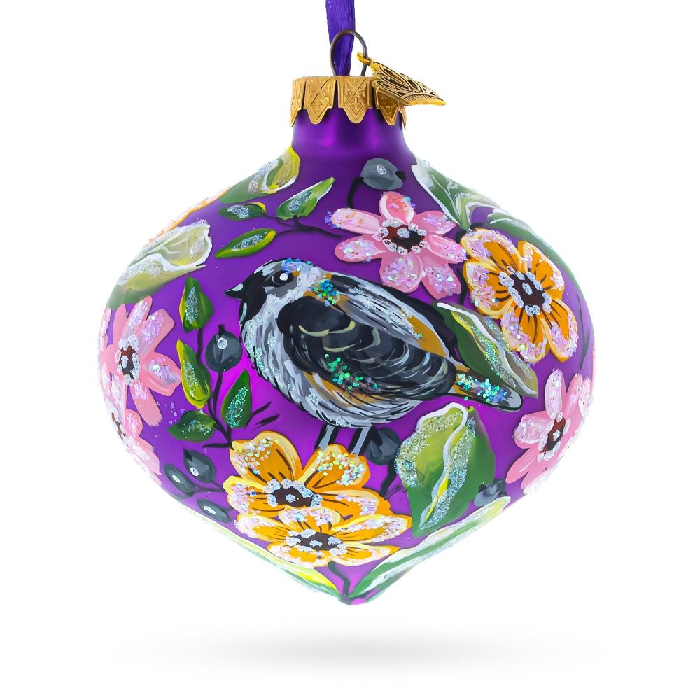 Birds Singing Extravaganza Glass Onion Finial Christmas Ornament  |   Finials Finials Finials