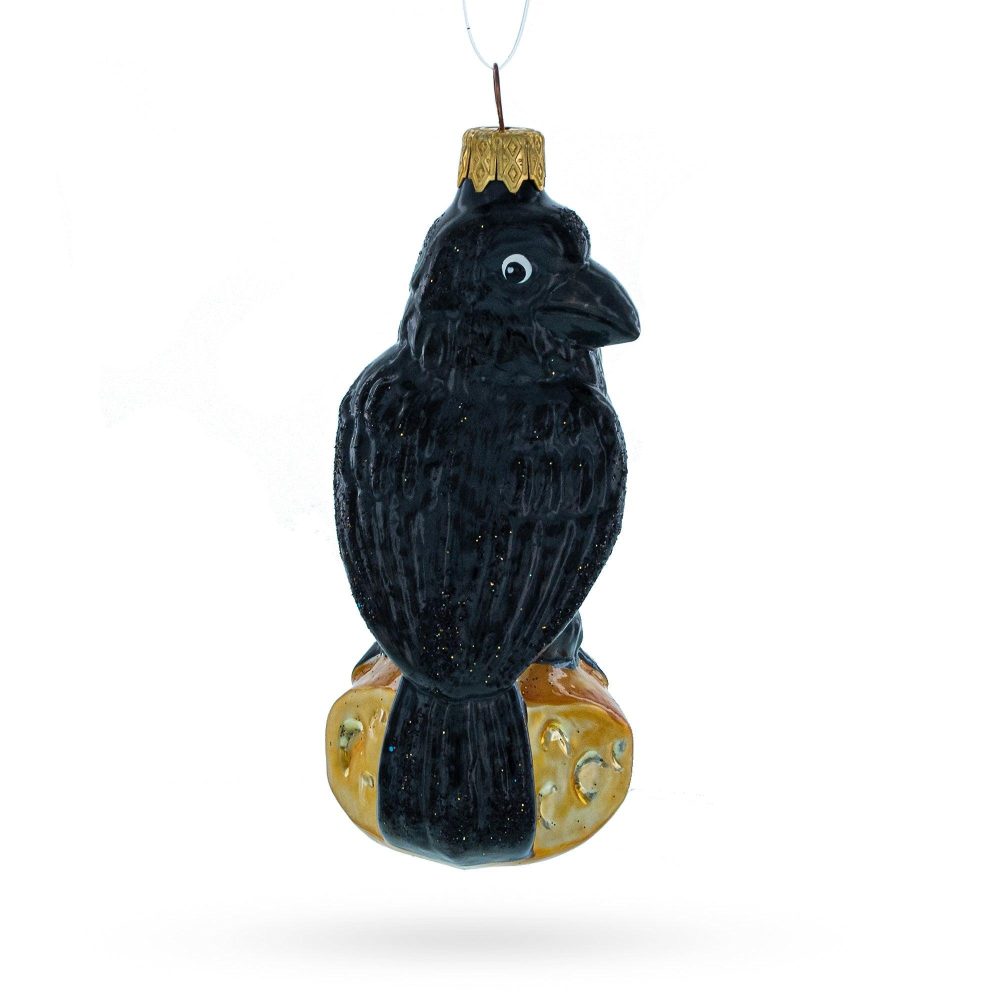 Black Crow Mini Glass Christmas Ornament  |   Animals Animals Animals