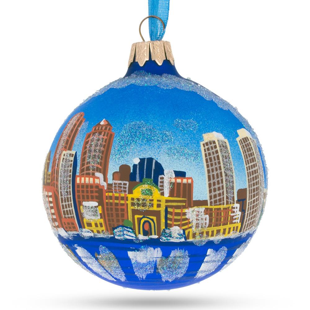 Boston, Massachusetts Glass Ball Christmas Ornament 3.25 Inches  |   Travel Ornaments Travel