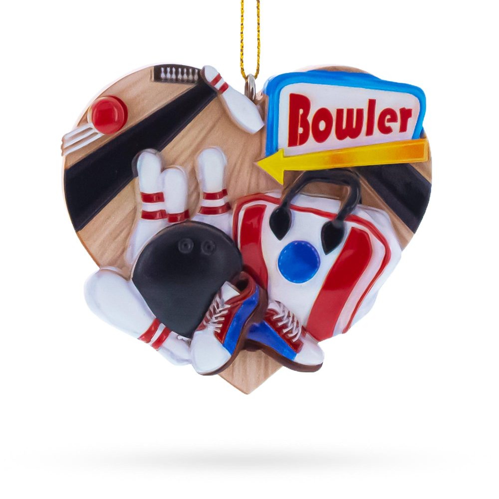 Bowler Bowling Ball With Pins Resin Christmas Ornament  |   Personalized Ornaments Personalized