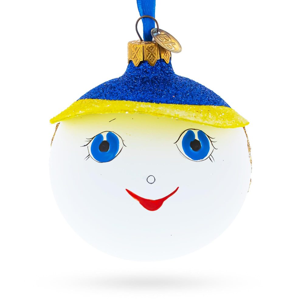 Boy In The Hat Blown Glass Ball Christmas Ornament 3.25 Inches  |   Baby Baby Baby