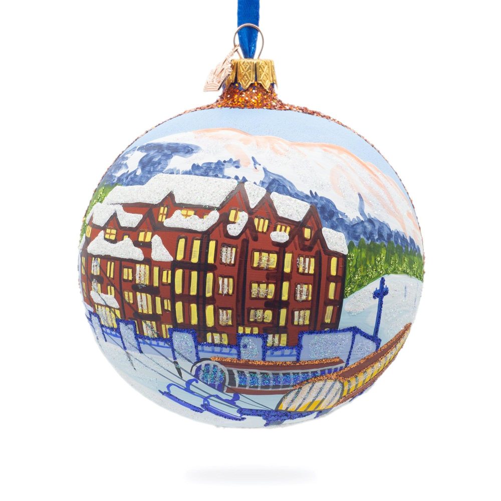 Breckenridge Ski Resort, Colorado, Usa Glass Ball Christmas Ornament 4 Inches  |   Travel Ornaments Travel