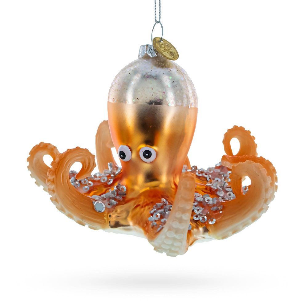 Bright Octopus Blown Glass Christmas Ornament  |   Animals Animals Animals