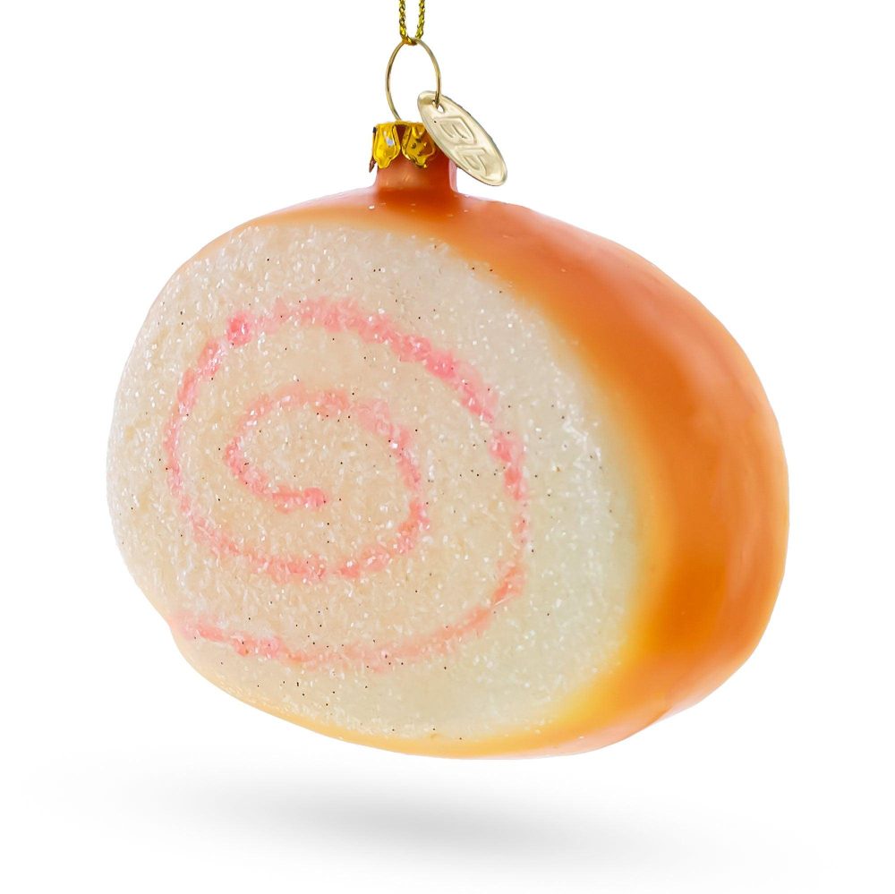 Cake Roll Blown Glass Christmas Ornament  |   Food Food Food