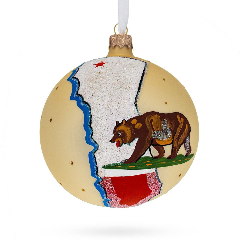 California State, Usa Glass Ball Christmas Ornament 4 Inches  |   Travel Ornaments Travel