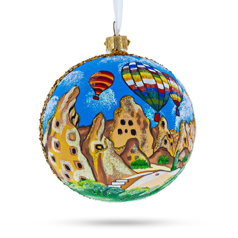 Cappadocia, Turkey Glass Ball Ornament 4 Inches  |   Travel Ornaments Travel