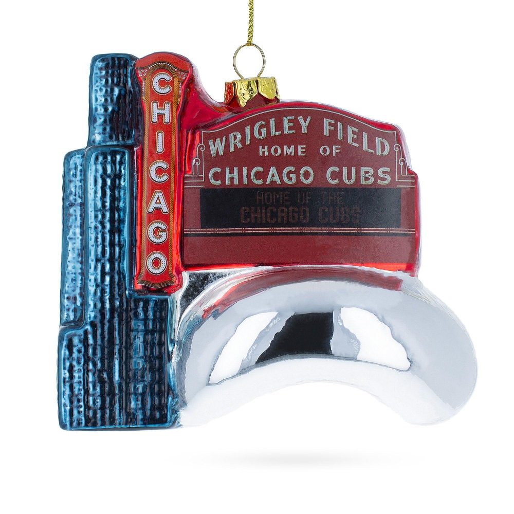 Captivating Chicago Attractions Glass Christmas Ornament  |   Travel Ornaments Travel