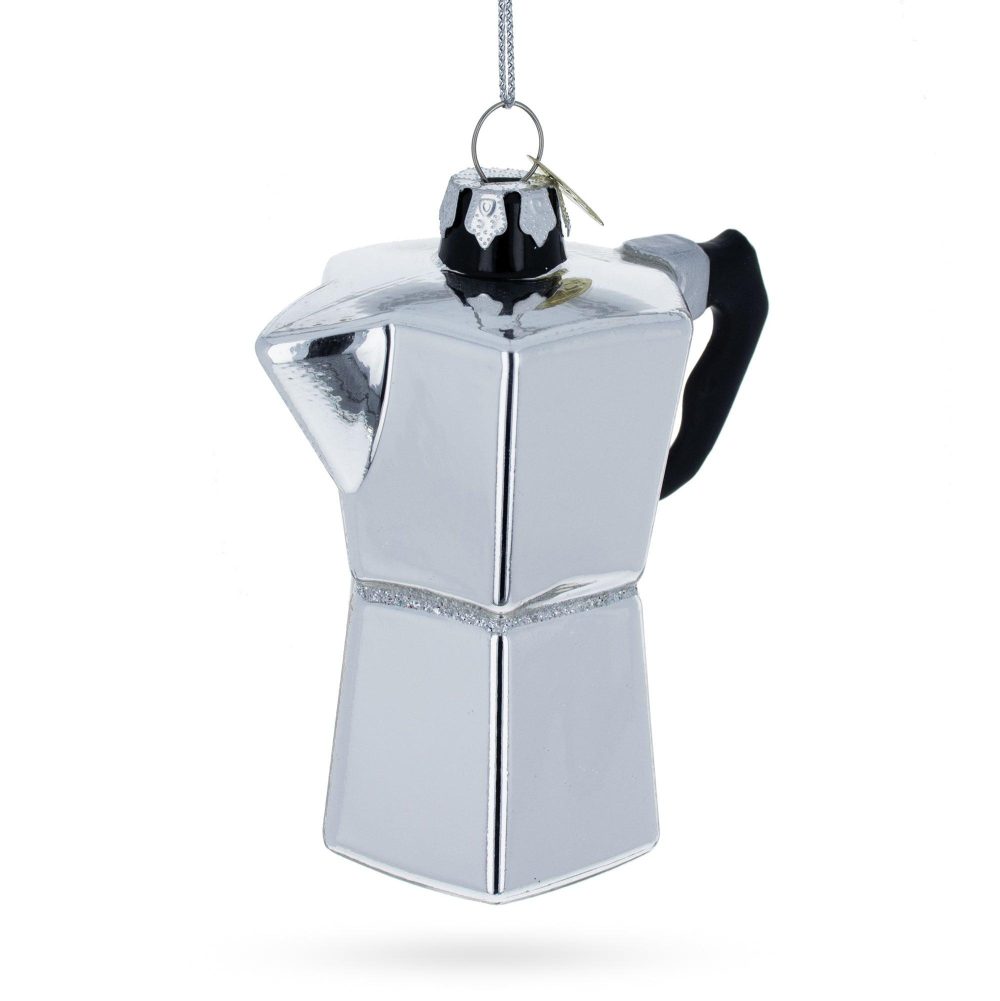 Charming Coffee Maker Mocha Pot Glass Christmas Ornament  |   Food Food Food