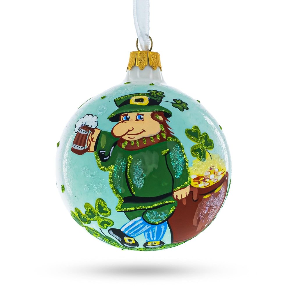 Charming Irish Leprechaun Blown Glass Christmas Ornament 4 Inches  |   Occasions Occasions Occasions