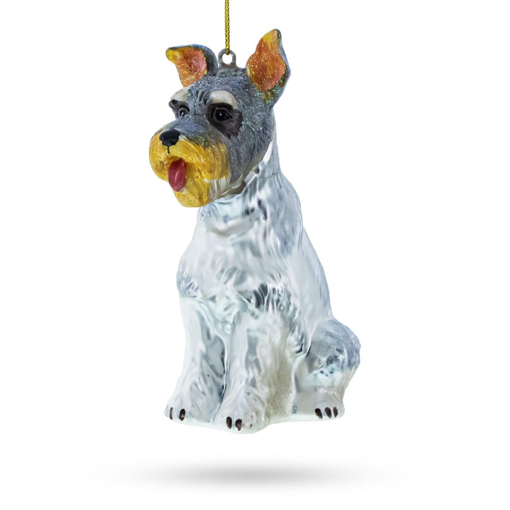 Charming Schnauzer Blown Glass Christmas Ornament  |   Animals Animals Animals