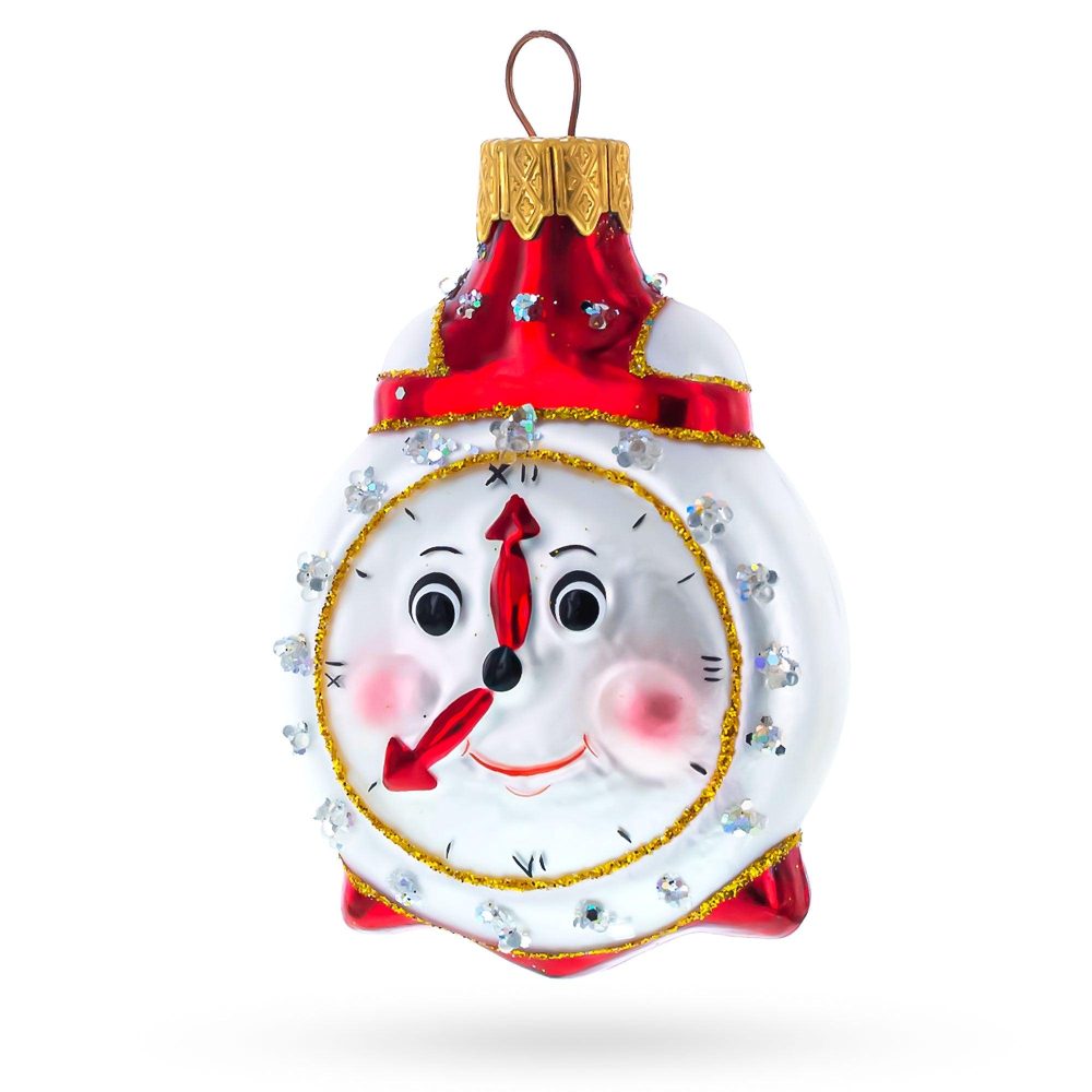 Cheerful Alarm Clock Mini Glass Christmas Ornament  |   Houseware Houseware Houseware