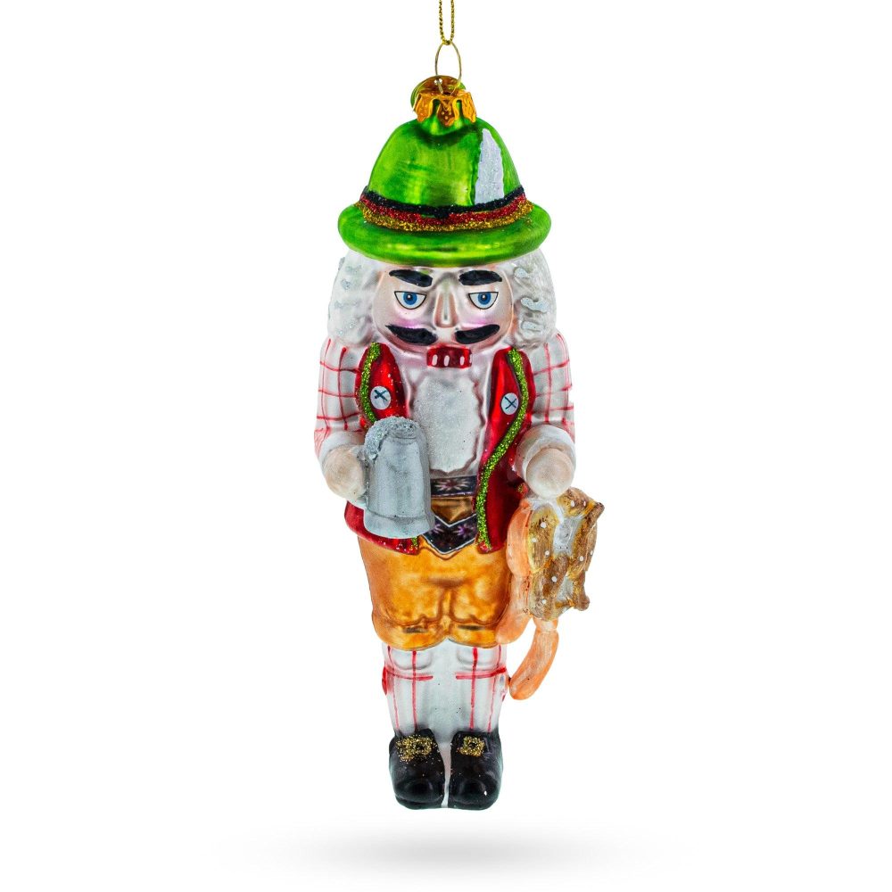 Cheers To Tradition: Bavarian Nutcracker With Beer Stein Blown Glass Christmas Ornament  |   Nutcrackers Nutcrackers Nutcrackers