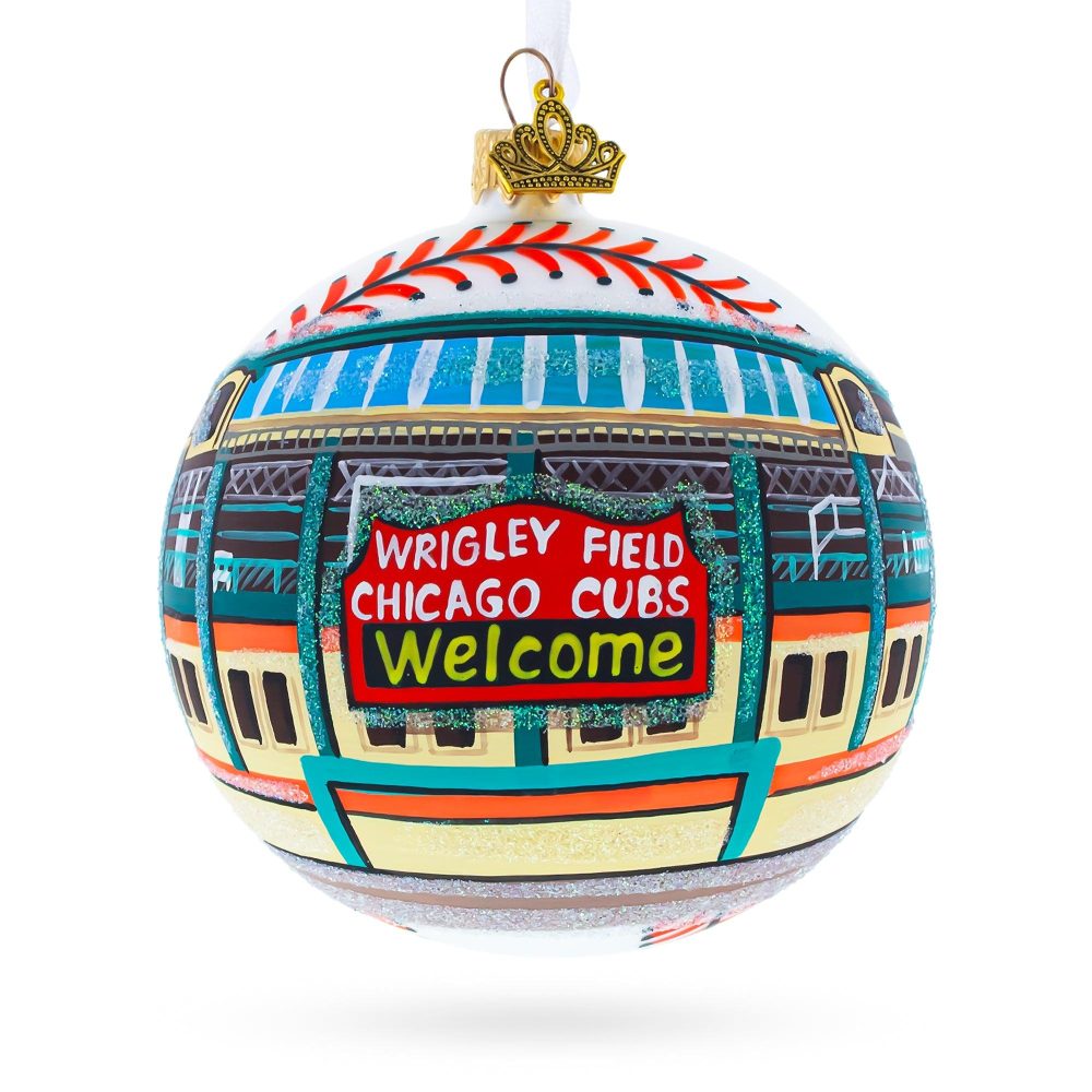 Chicago, Illinois Glass Ball Christmas Ornament 4 Inches  |   Travel Ornaments Travel