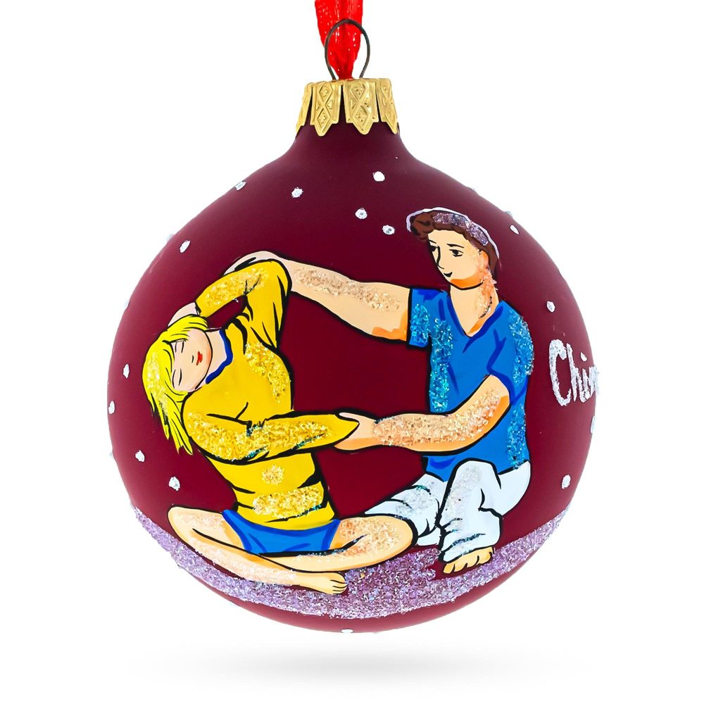 Chiropractor Blown Glass Ball Christmas Ornament 3.25 Inches  |   Occupations Occupations Occupations