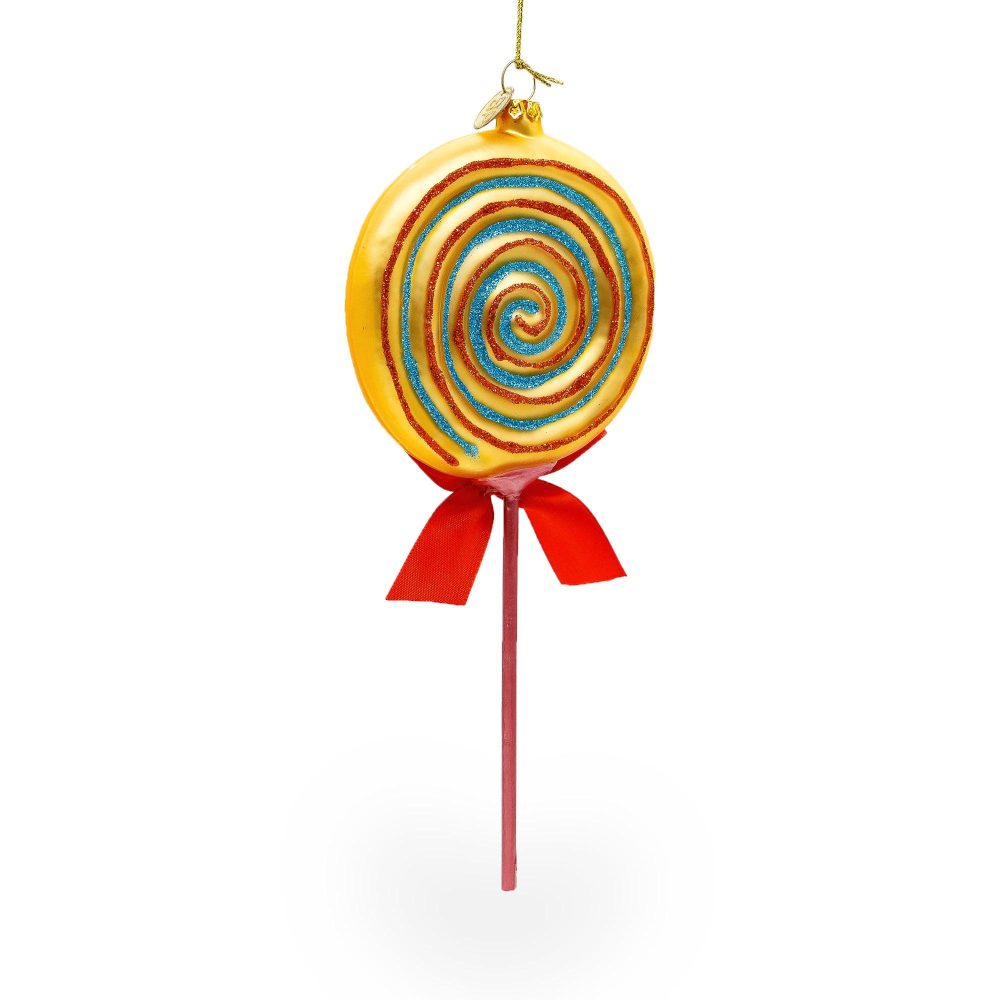 Colorful Lollipop On Stick Food Glass Christmas Ornament  |   Food Food Food