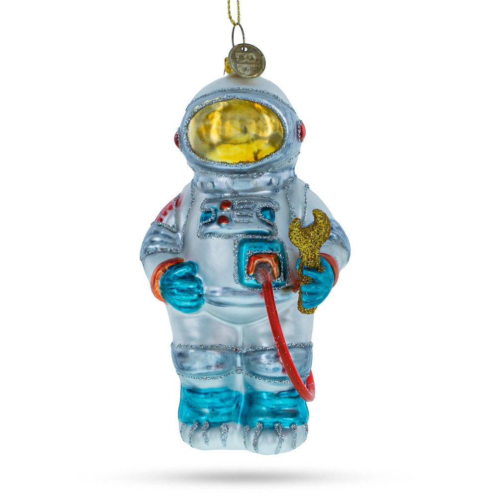 Cosmic Astronaut In Open Space Glass Christmas Ornament  |   Cosmic Cosmic Cosmic