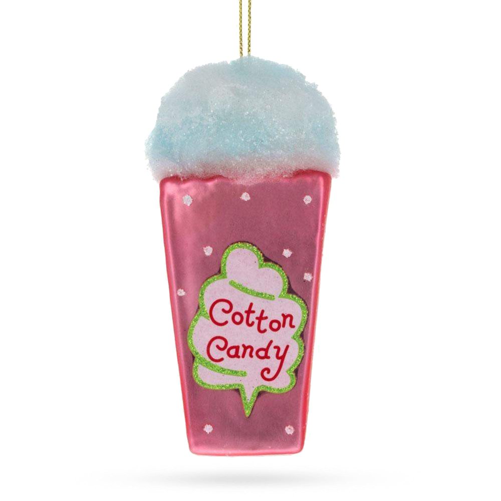 Cotton Candy Delight Blown Glass Christmas Ornament  |   Food Food Food