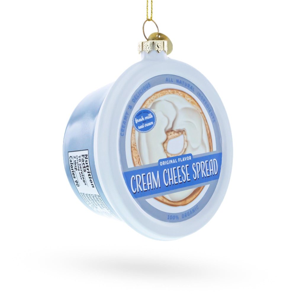 Cream Cheese Spread Blown Glass Christmas Ornament  |   Food Food Food