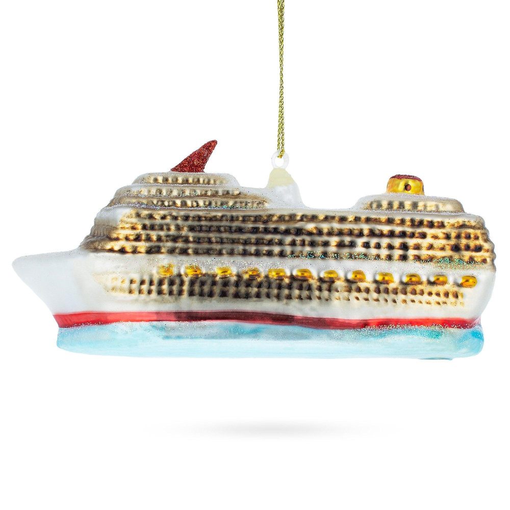 Cruise Ship Blown Glass Christmas Ornament  |   Personalized Ornaments Personalized