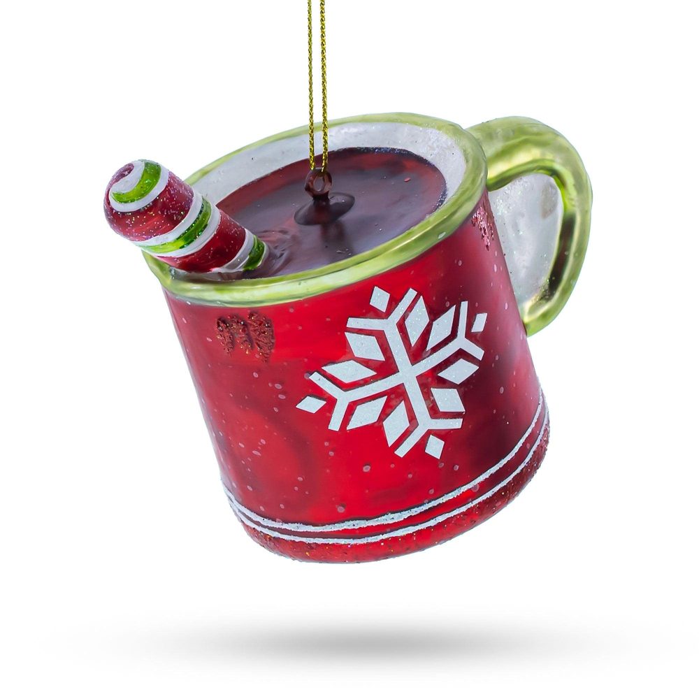 Cup With Candy Cane Drink Glass Christmas Ornament  |   Houseware Houseware Houseware