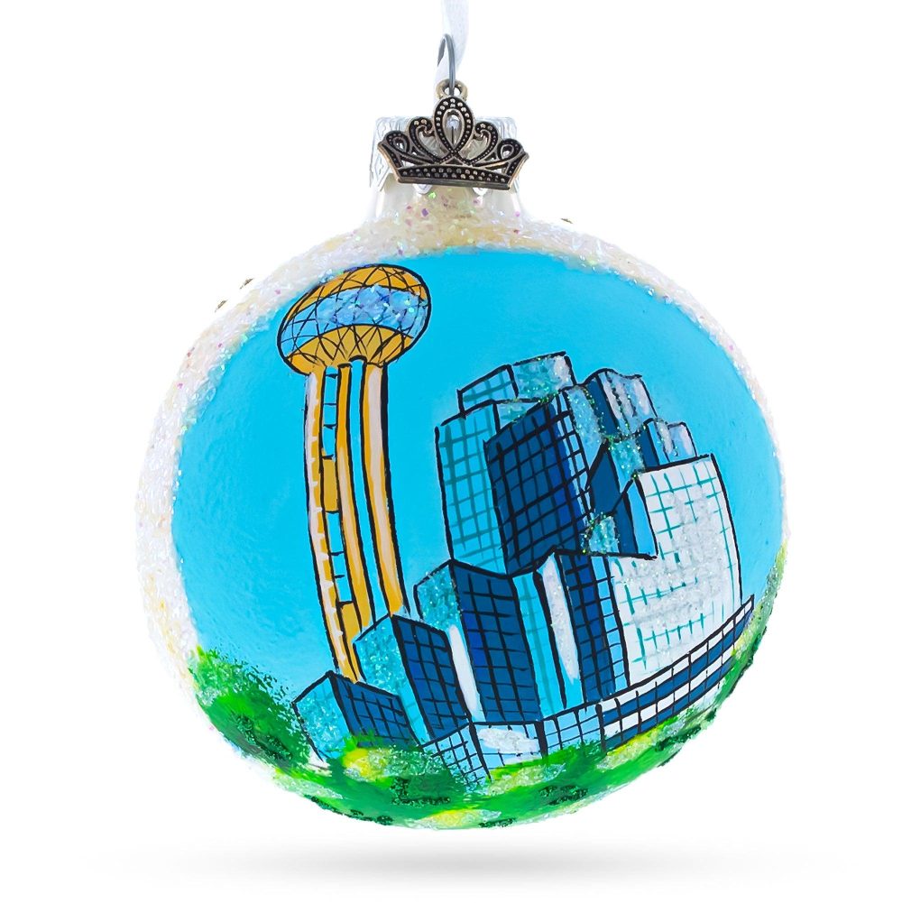 Dallas, Texas Glass Ball Christmas Ornament 3.25 Inches  |   Travel Ornaments Travel