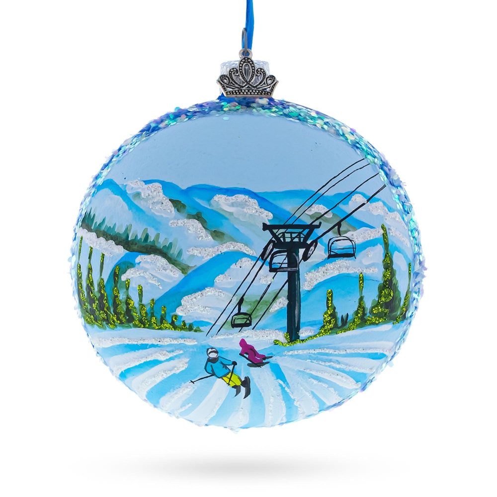 Deer Valley Ski Resort, Park City, Utah, Usa Glass Ball Christmas Ornament  |   Travel Ornaments Travel