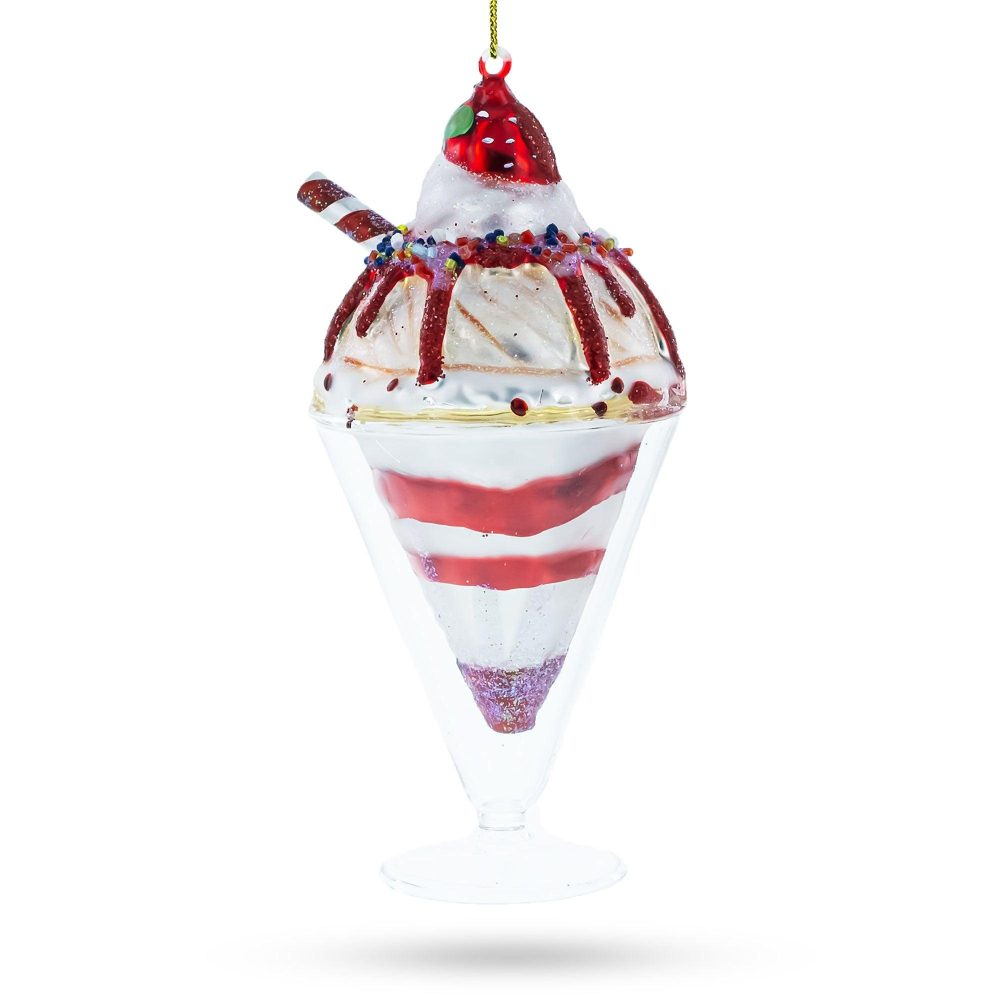 Delectable Dessert Cake Blown Glass Christmas Ornament  |   Food Food Food