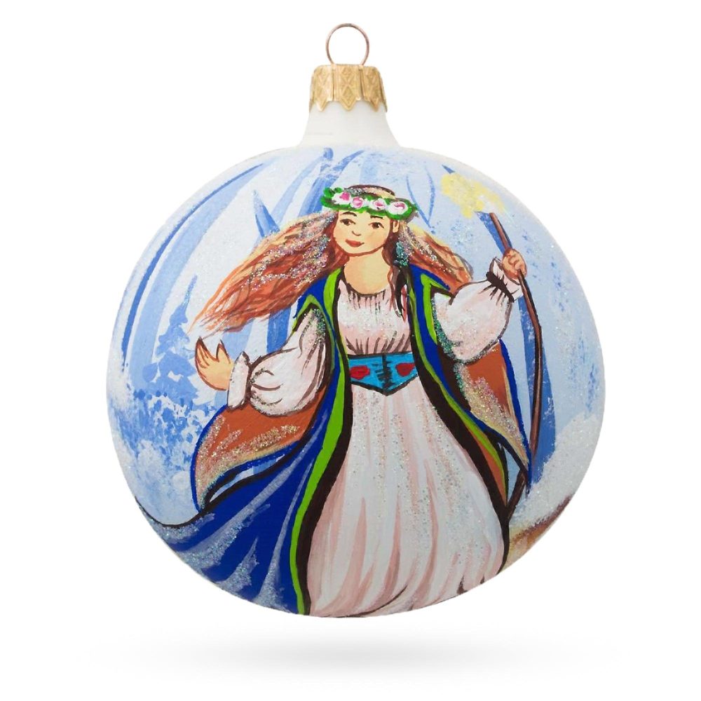 Delicate Fairy On Sparkling Blown Glass Ball Christmas Ornament 4 Inches  |   Fairy Tales Fairy Tales Fairy Tales