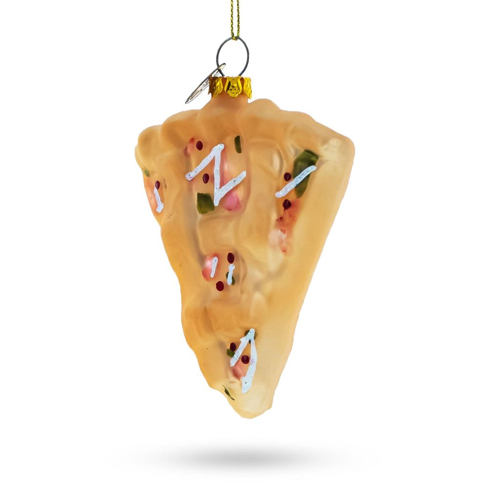 Delicious Cake Slice Food Blown Glass Christmas Ornament  |   Food Food Food