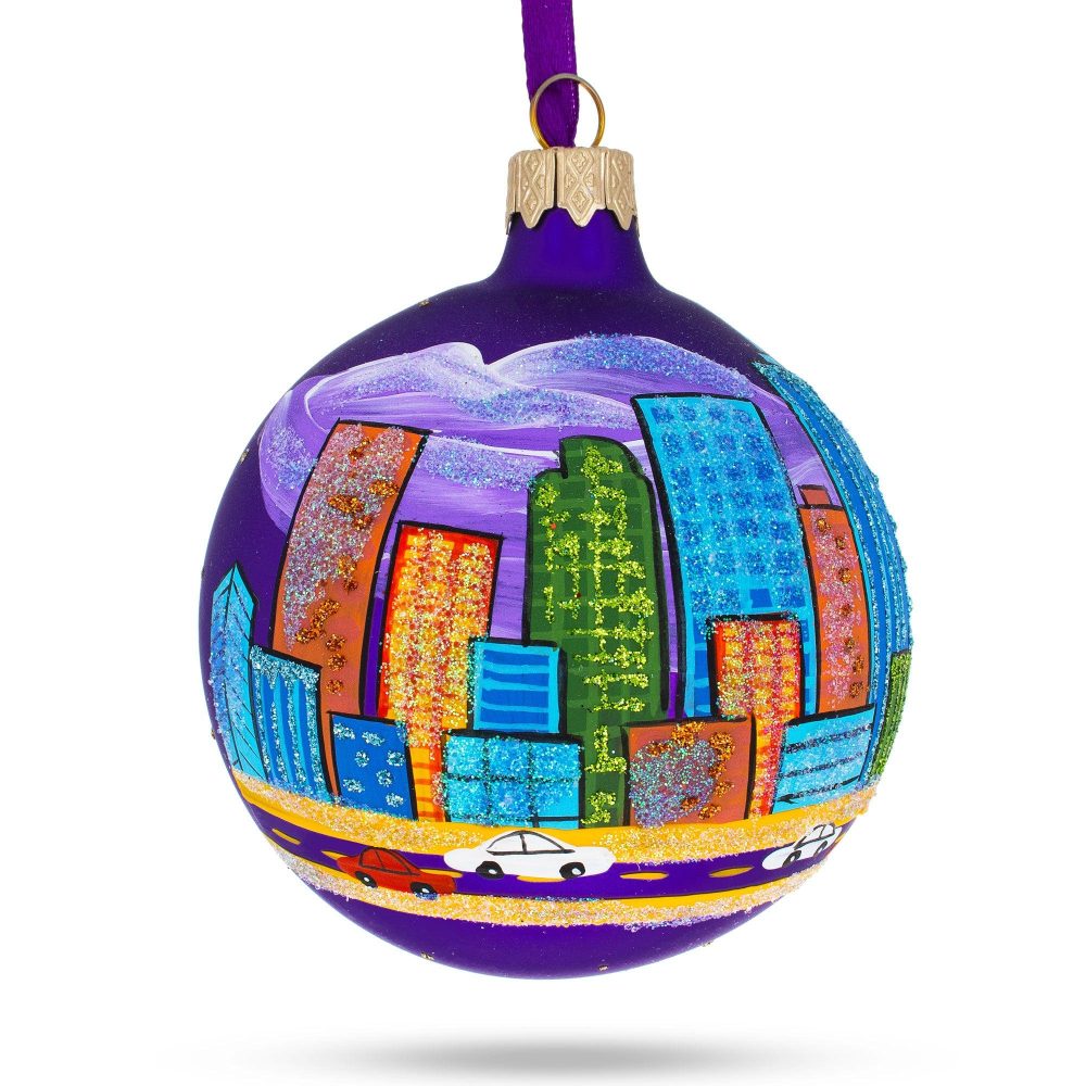 Denver, Colorado, Usa Glass Christmas Ornament 3.25 Inches  |   Travel Ornaments Travel