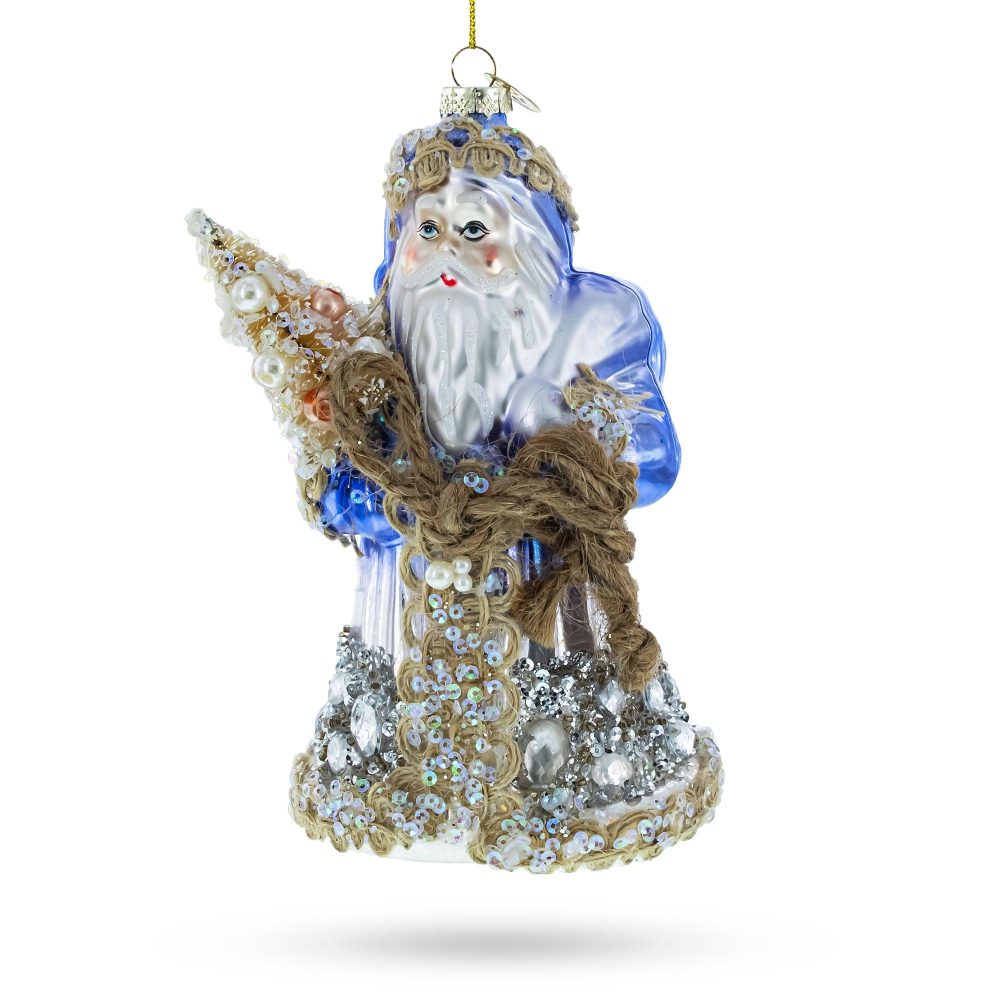 Did Moroz With Rope Blown Glass Christmas Ornament  |   Santa Ornaments Santa