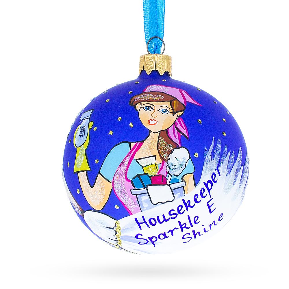 Diligent Housekeeper (Maid) Blown Glass Ball Christmas Ornament 3.25 Inches  |   Occupations Occupations Occupations