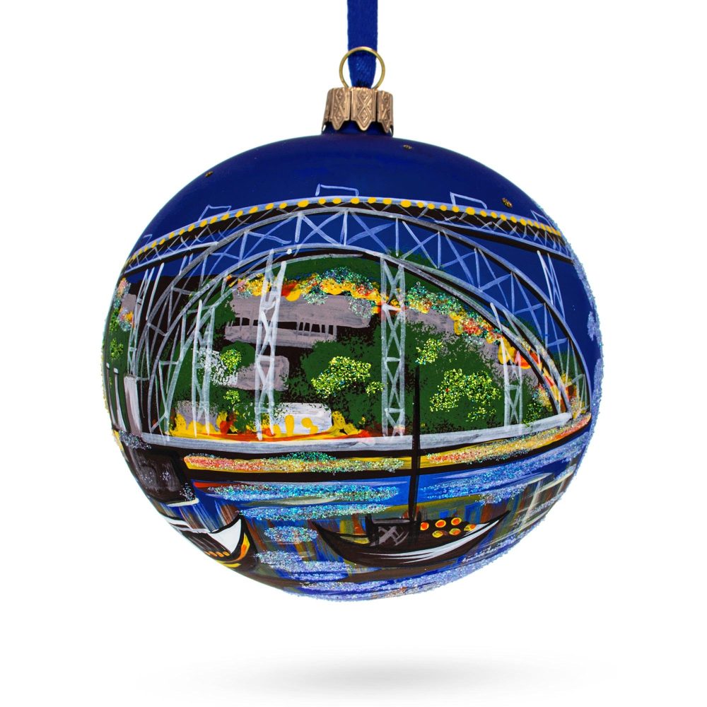 Dom Luis I Bridge, Porto, Portugal Glass Ball Christmas Ornament 4 Inches  |   Travel Ornaments Travel